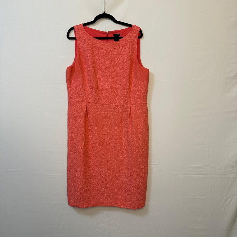 Ann Taylor Coral Textured Midi Dress